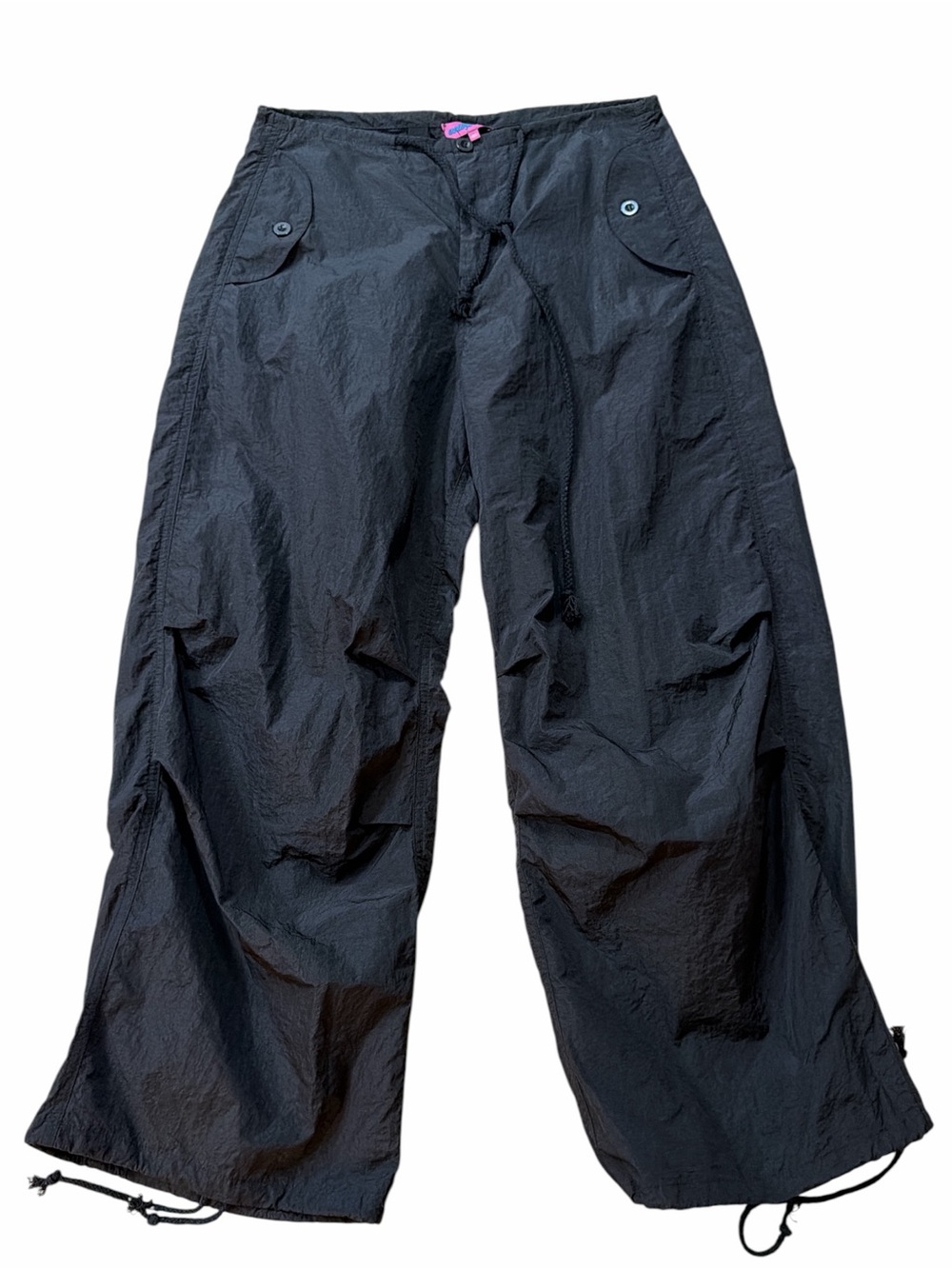 Edikted Black Wide Leg Drawstring Pants